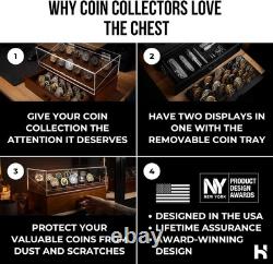 Premium Wood Challenge Coin Display Case for 50 Coins Ideal for Collectors