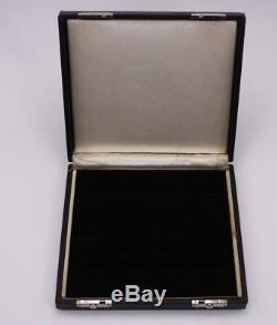 Presentation Jewelry Case Black Velvet Cream Silk Antique 48 Ring Box Display