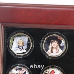 Princess Diana Memorial Coin Collection 14 Coins & Cherry Wood Display Case