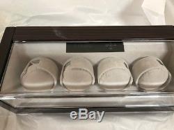 Quad Automatic Watch Winder Storage Brown Wood Display Case by Pangaea 4 Watches