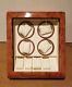 Quanyx Burlwood Quad Watch Winder Display Case Winds Holds 8 Watches Electric