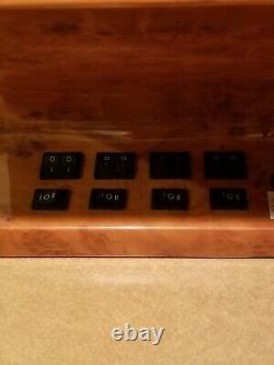 Quanyx Burlwood Quad Watch Winder Display Case Winds Holds 8 Watches Electric