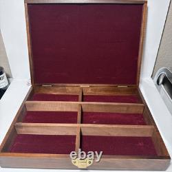 RARE GARGOYLES Medalist Collection Display Case Solid Wood/burgundy Glasses