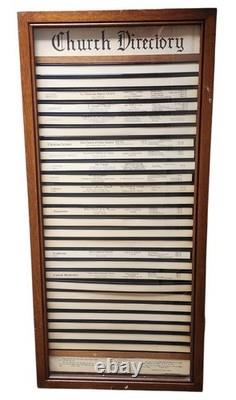 RARE Nashville Hotel Wall Wood Display Case Cabinet Glass Door Church Directory