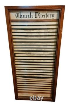 RARE Nashville Hotel Wall Wood Display Case Cabinet Glass Door Church Directory