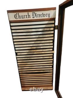 RARE Nashville Hotel Wall Wood Display Case Cabinet Glass Door Church Directory