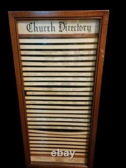 RARE Nashville Hotel Wall Wood Display Case Cabinet Glass Door Church Directory