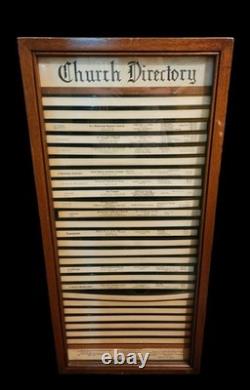 RARE Nashville Hotel Wall Wood Display Case Cabinet Glass Door Church Directory