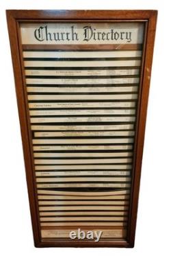 RARE Nashville Hotel Wall Wood Display Case Cabinet Glass Door Church Directory