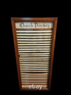 RARE Nashville Hotel Wall Wood Display Case Cabinet Glass Door Church Directory