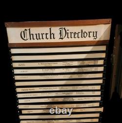 RARE Nashville Hotel Wall Wood Display Case Cabinet Glass Door Church Directory