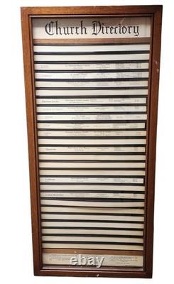 RARE Nashville Hotel Wall Wood Display Case Cabinet Glass Door Church Directory