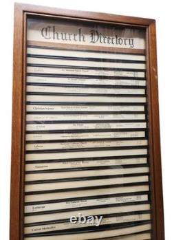 RARE Nashville Hotel Wall Wood Display Case Cabinet Glass Door Church Directory