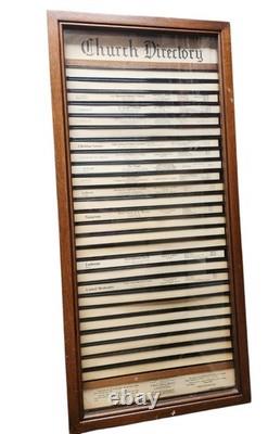 RARE Nashville Hotel Wall Wood Display Case Cabinet Glass Door Church Directory