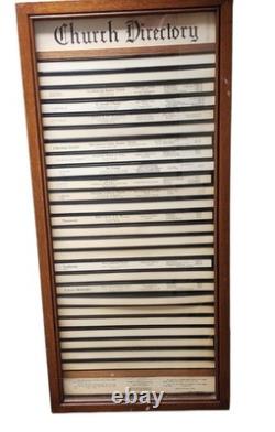 RARE Nashville Hotel Wall Wood Display Case Cabinet Glass Door Church Directory