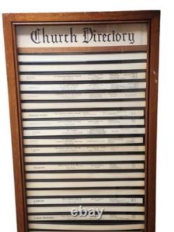 RARE Nashville Hotel Wall Wood Display Case Cabinet Glass Door Church Directory