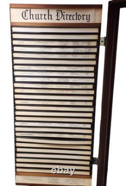 RARE Nashville Hotel Wall Wood Display Case Cabinet Glass Door Church Directory