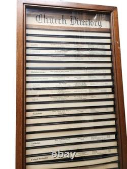 RARE Nashville Hotel Wall Wood Display Case Cabinet Glass Door Church Directory