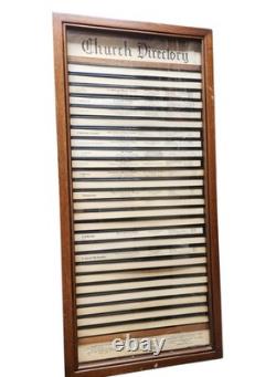 RARE Nashville Hotel Wall Wood Display Case Cabinet Glass Door Church Directory