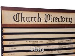 RARE Nashville Hotel Wall Wood Display Case Cabinet Glass Door Church Directory