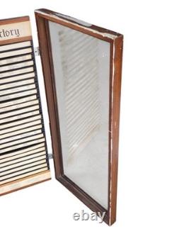 RARE Nashville Hotel Wall Wood Display Case Cabinet Glass Door Church Directory