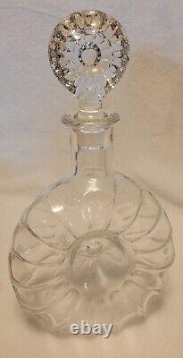 REMY MARTIN COGNAC Baccarat Crystal Decanter Ribbed Empty in WOOD DISPLAY CASE