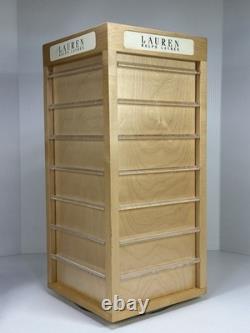 Ralph Lauren Wood Table Counter Top Jewelry Earring Store Display Case 4 Sided