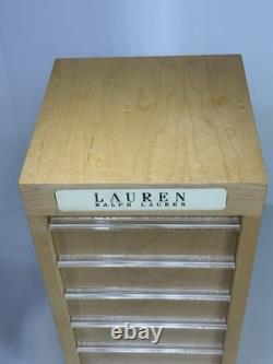Ralph Lauren Wood Table Counter Top Jewelry Earring Store Display Case 4 Sided