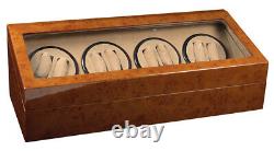 Random Finish Wood 8 + 12 Automatic Watch Winder Display Case Box Renewed