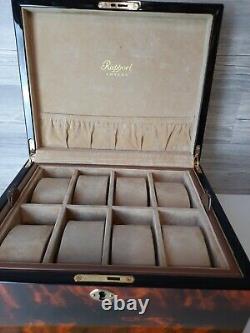 Rapport Of London Walnut Wooden 12 Slot Watch Box Display / Storage Case