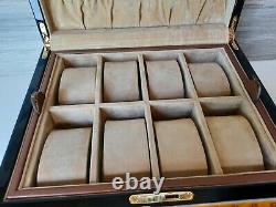 Rapport Of London Walnut Wooden 12 Slot Watch Box Display / Storage Case