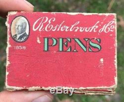 Rare 1940's Original Esterbrook Renew Point Wood Nib Display Case Fountain Pens