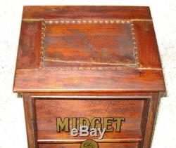 Rare Antique Advertising Midget Garter General Store Wood Counter Display Case
