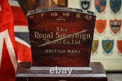 Rare Antique Royal Sovereign Pencil Co Wood Sign Retail Store Display Case