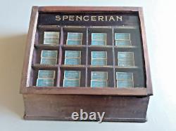 Rare Antique Wood SPENCERIAN PEN NIB Display Sales Case Plus 24 Empty Nib Boxes