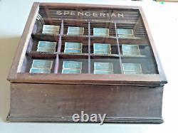 Rare Antique Wood SPENCERIAN PEN NIB Display Sales Case Plus 24 Empty Nib Boxes