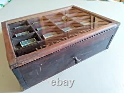 Rare Antique Wood SPENCERIAN PEN NIB Display Sales Case Plus 24 Empty Nib Boxes