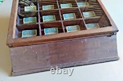 Rare Antique Wood SPENCERIAN PEN NIB Display Sales Case Plus 24 Empty Nib Boxes
