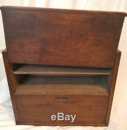 Rare Antique Wood Salesmans Case with Dovetail Edges