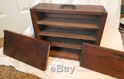 Rare Antique Wood Salesmans Case with Dovetail Edges