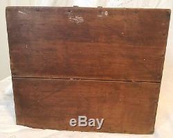 Rare Antique Wood Salesmans Case with Dovetail Edges