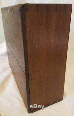 Rare Antique Wood Salesmans Case with Dovetail Edges