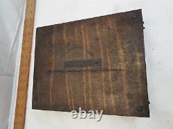 Rare Antique Yale & Towne Brass Display Door Name Tag Salesman Sample Wood Case