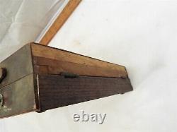 Rare Antique Yale & Towne Brass Display Door Name Tag Salesman Sample Wood Case