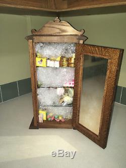 Rare Antique Zeno Chewing Gum Wood Counter Store Display Case With Slanted Front