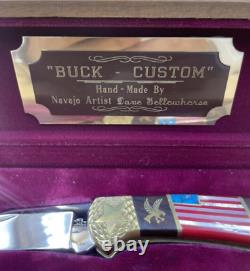Rare! Buck David Yellowhorse 112 Custom Old Glory Knife Mint In Display Case