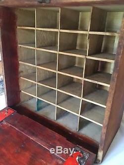 Rare Early 1900s Wood Angel Dainty Dyes Display Store Cubby Cabinet Chicago