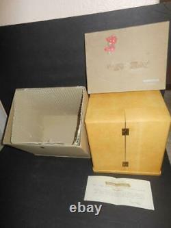 Rare Jaeger Le Coultre Atmos Wood Butterfly Display Case & Orig Numbered Box