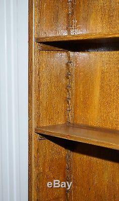 Rare Metal & Wood Lockable Edwardian Display Cabinet Collectors Case 198.5cm