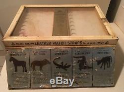 Rare Vintage Jb Champion Leather Watch Strap Advertising Display Case